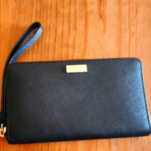 Kate Spade Black Leather Wristlet